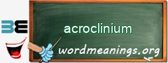 WordMeaning blackboard for acroclinium